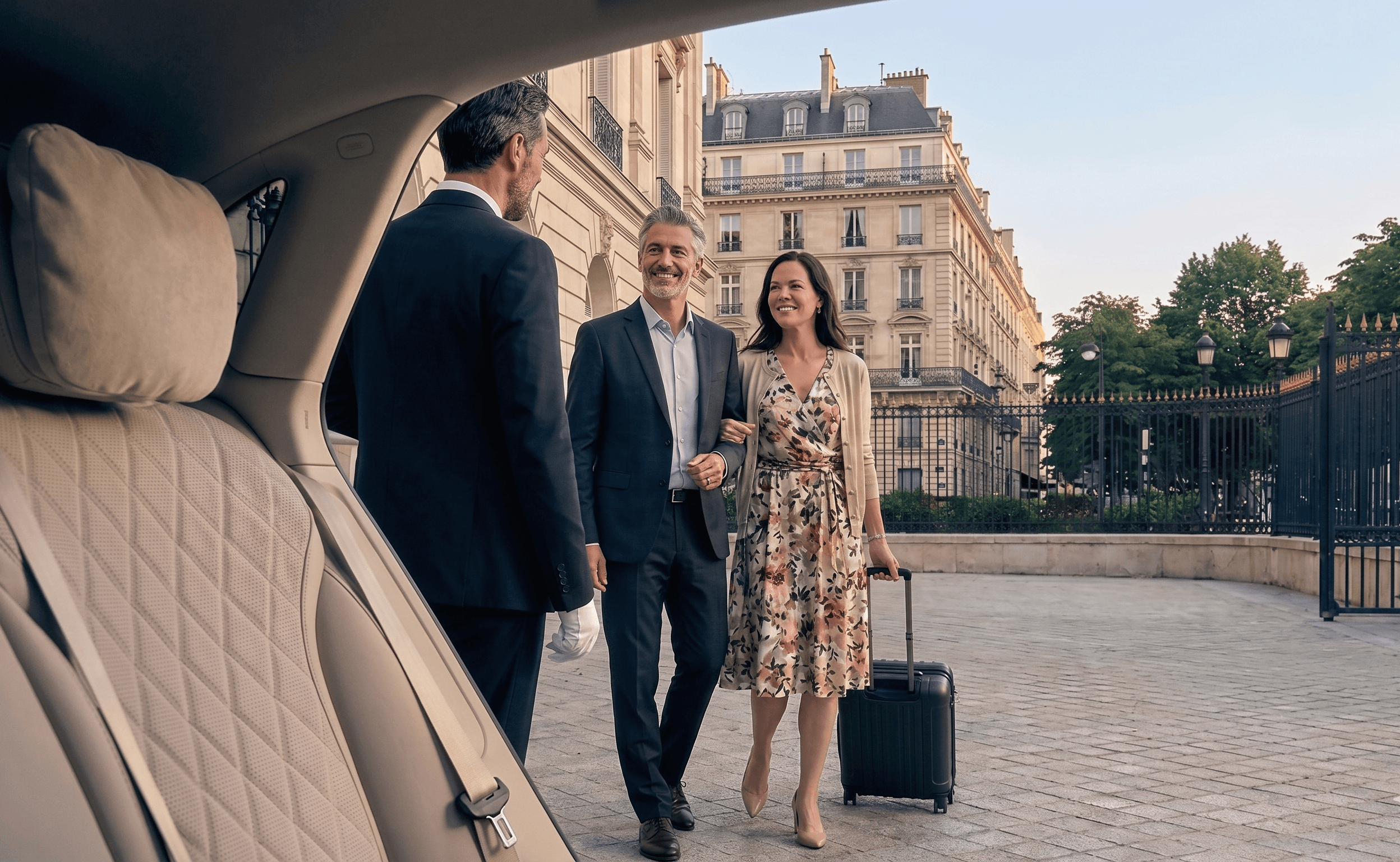 Chauffeur welcoming a passenger at the airport — Samantha Travels airport transfer Paris