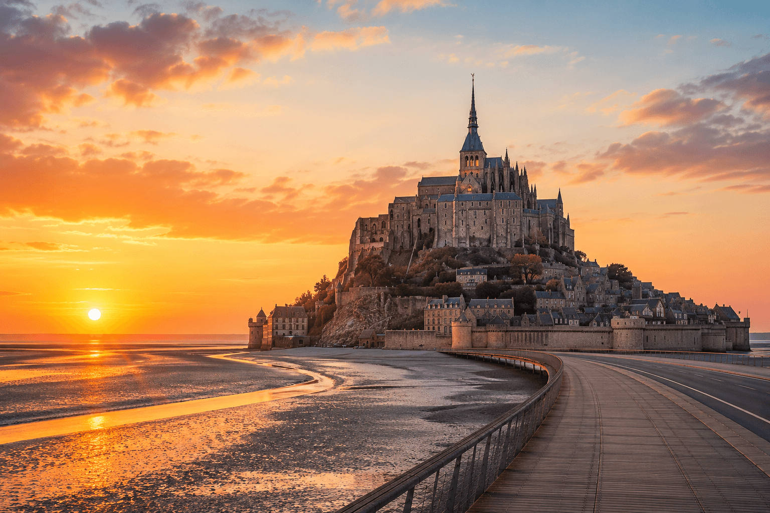 Mont-Saint-Michel at sunrise day trip from Paris