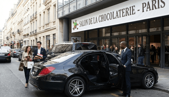 Private VTC driver transfer for Salon du Chocolat Paris at Porte de Versailles