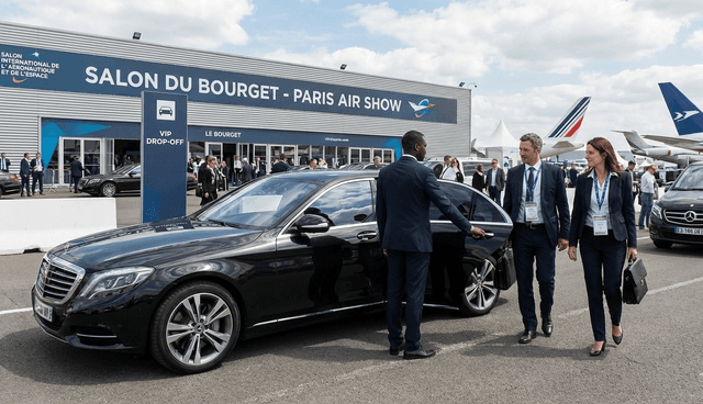 Executive VTC chauffeur for Paris Air Show Salon du Bourget business transfers