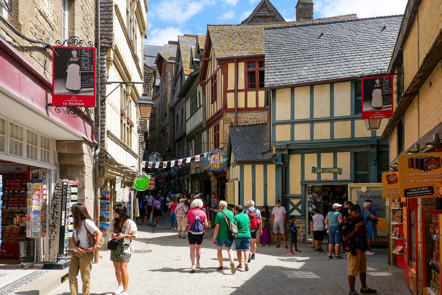 Medieval streets inside the village of Mont-Saint-Michel