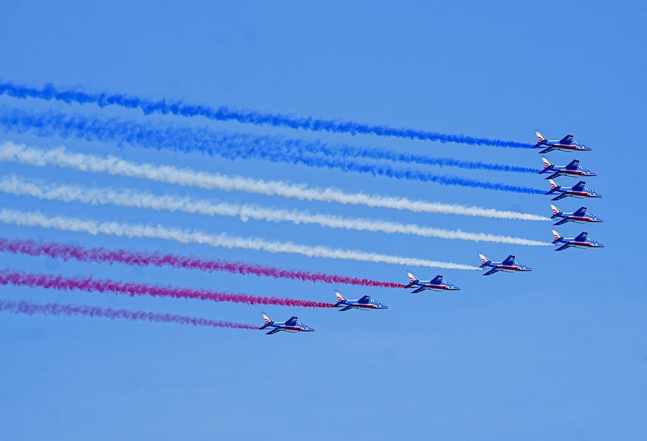 Patrouille de France flight demonstration over Salon du Bourget